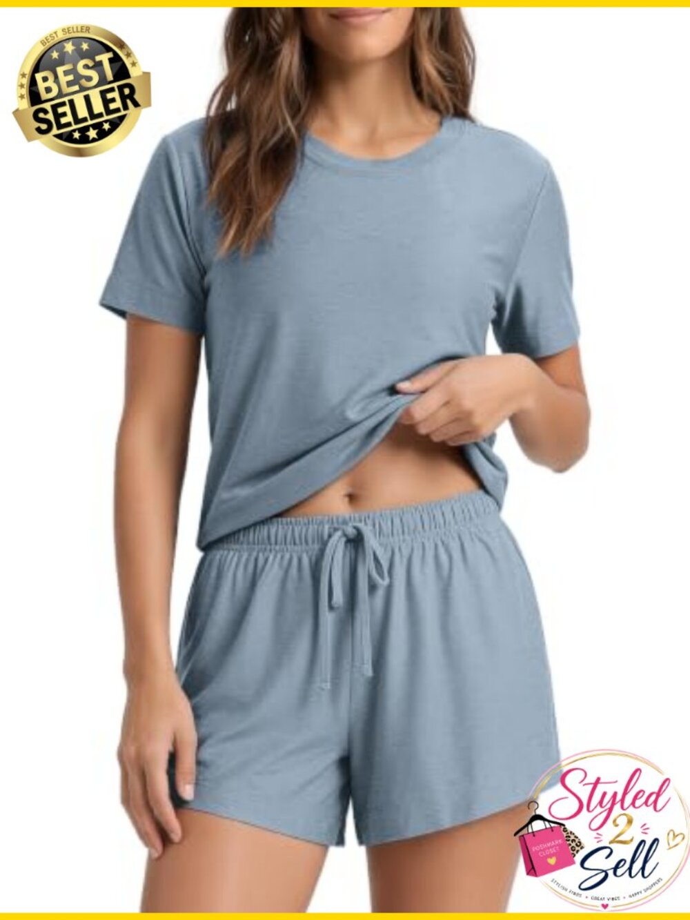 Women's 2 Piece Lounge Set Lightweight Short Sleeve T-shirt & Shorts